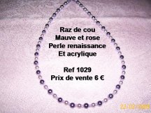 collier rose et mauve