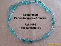 collier tube et ronde bleu