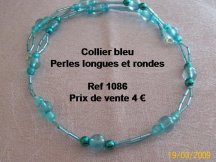 collier tube et ronde bleu