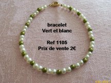 bracelet vert kaki et blanc