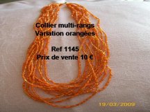 collier 12 rangs orange