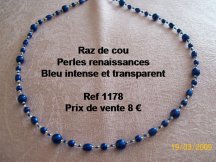 raz de cou perle renaissance bleu profond