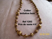 collier perle imitation bois