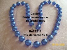colllier perle renaissance et cristal bleu
