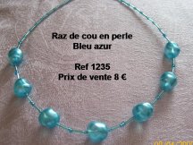 raz de cou en perle bleu azur