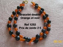 bracelet double orange et hématie