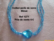 collier 3 rangs turquoises et sa perle de verre torsadée